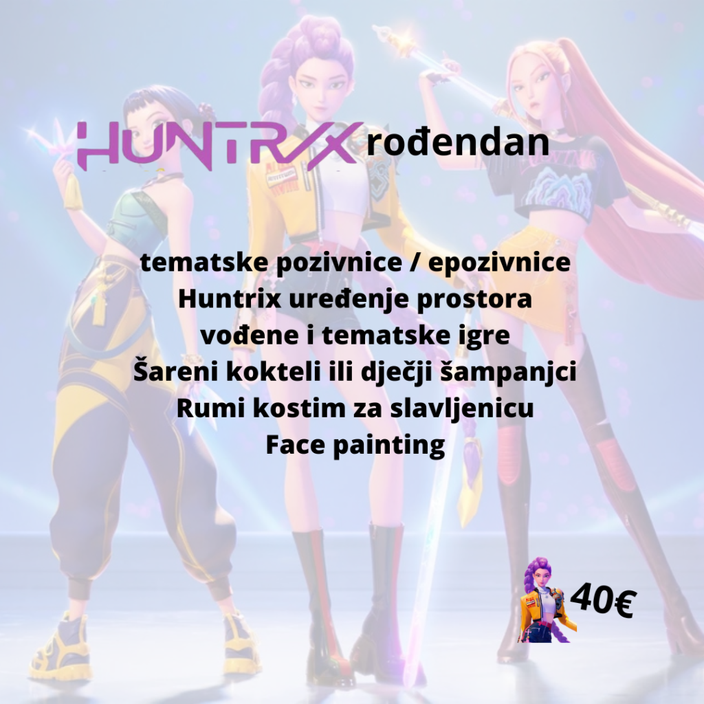 HUNTRIX KPOP TEMATSKI ROĐENDAN ROĐENDAONICA ABECEDA