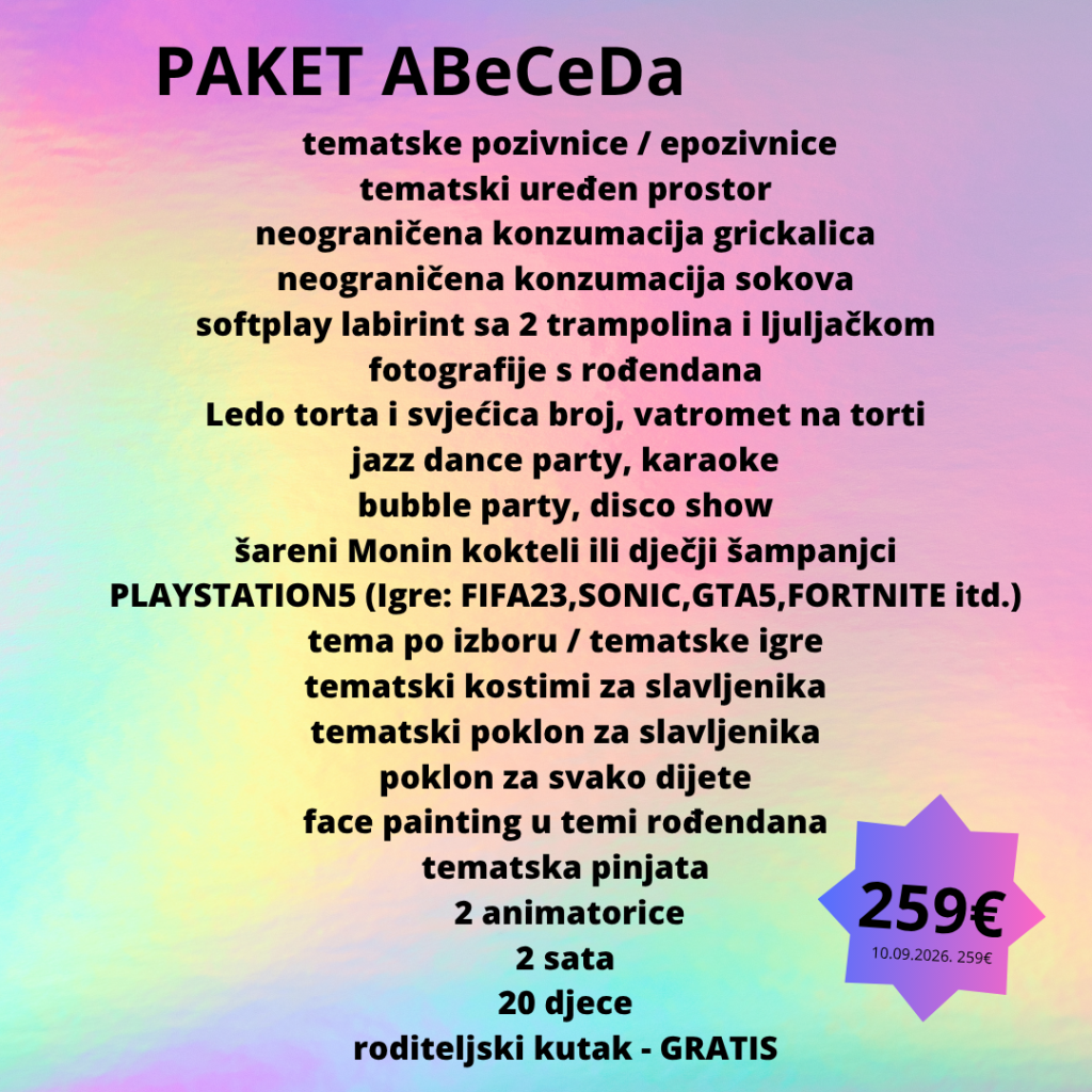 Paket ABECEDA rođendan abeceda