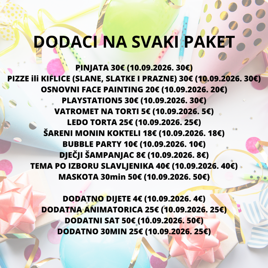 DODACI ROĐENDAONICA TEMATSKI ROĐENDANI