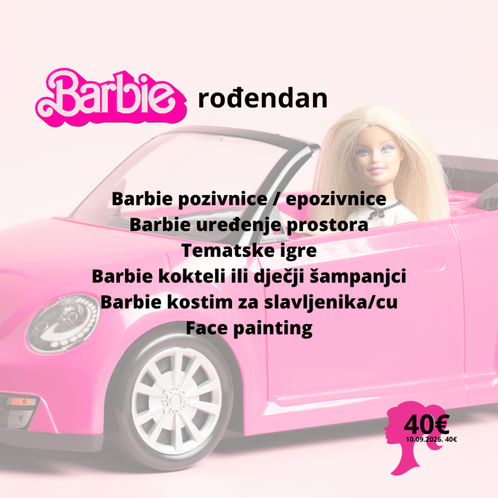 Barbie tema abeceda rođendan