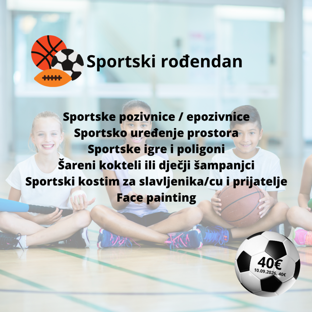 sportski rođendan tema abeceda