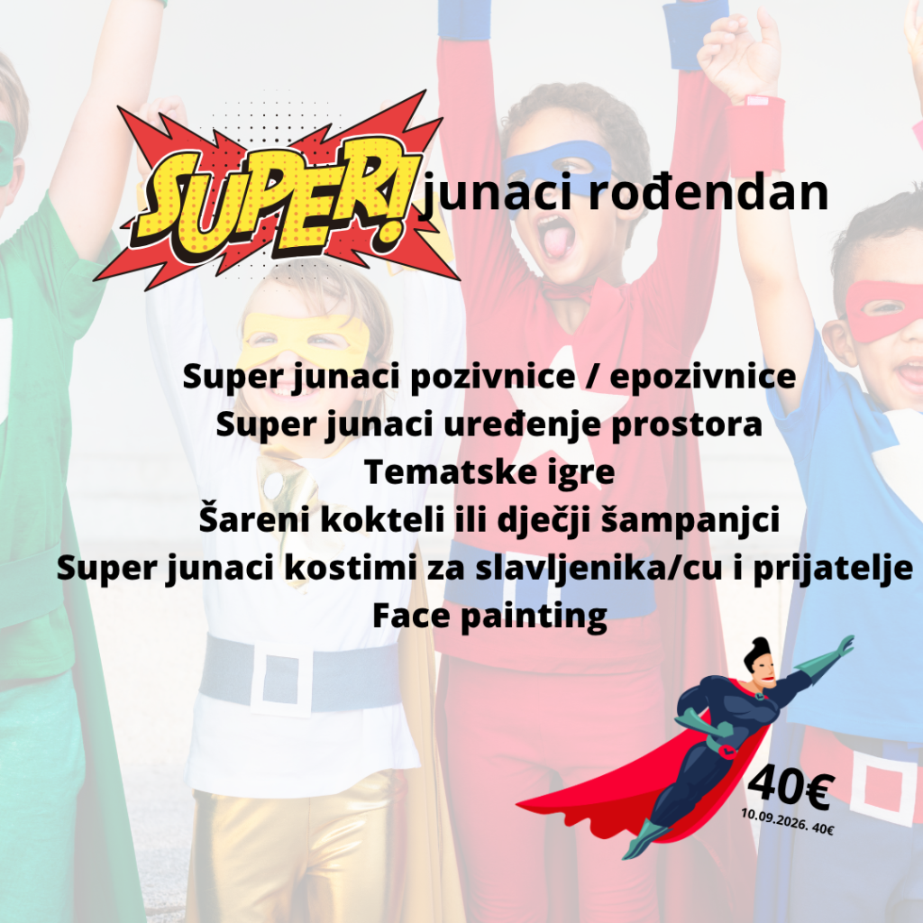 Super junaci rođendan tema abeceda