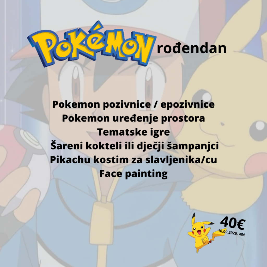 pokemon tematski rođendan pikachu