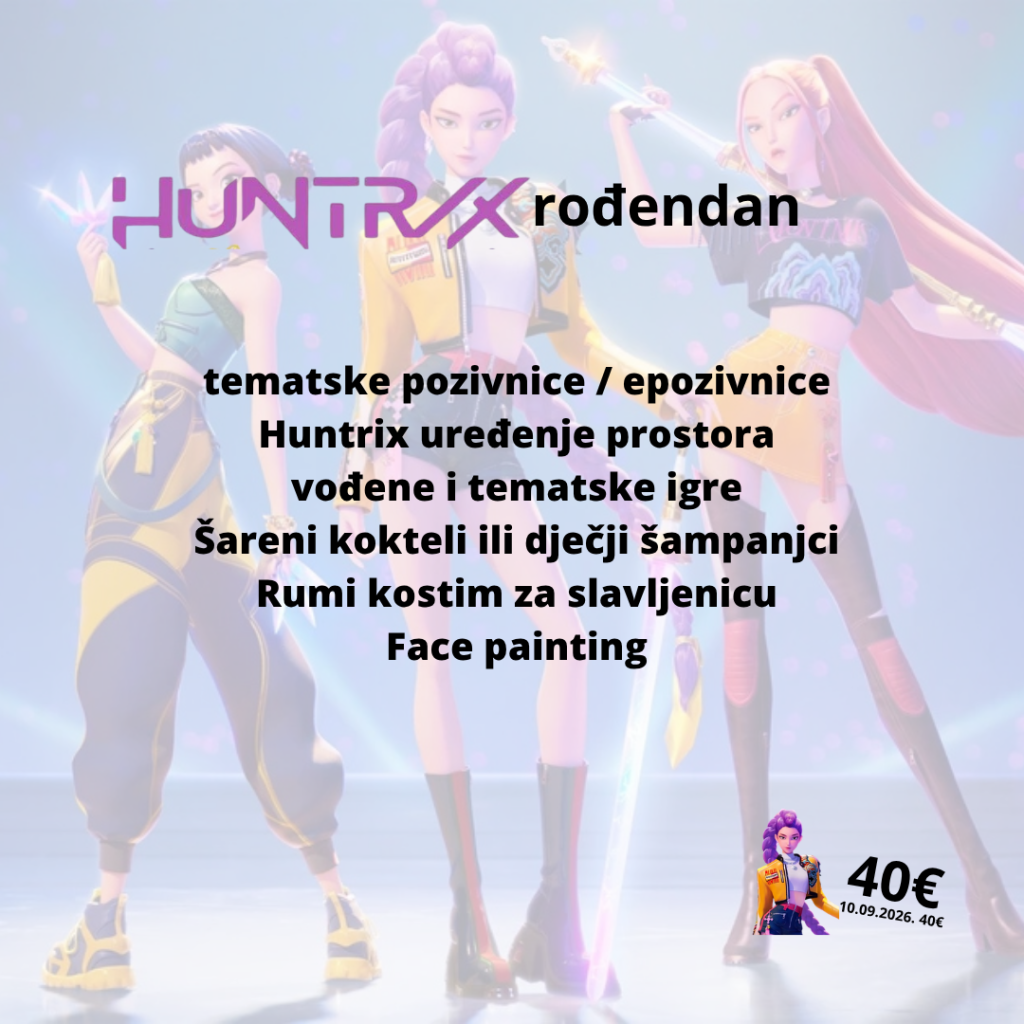HUNTRIX KPOP TEMATSKI ROĐENDAN ROĐENDAONICA ABECEDA